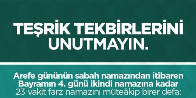 TEŞRİK TEKBİRLERİ